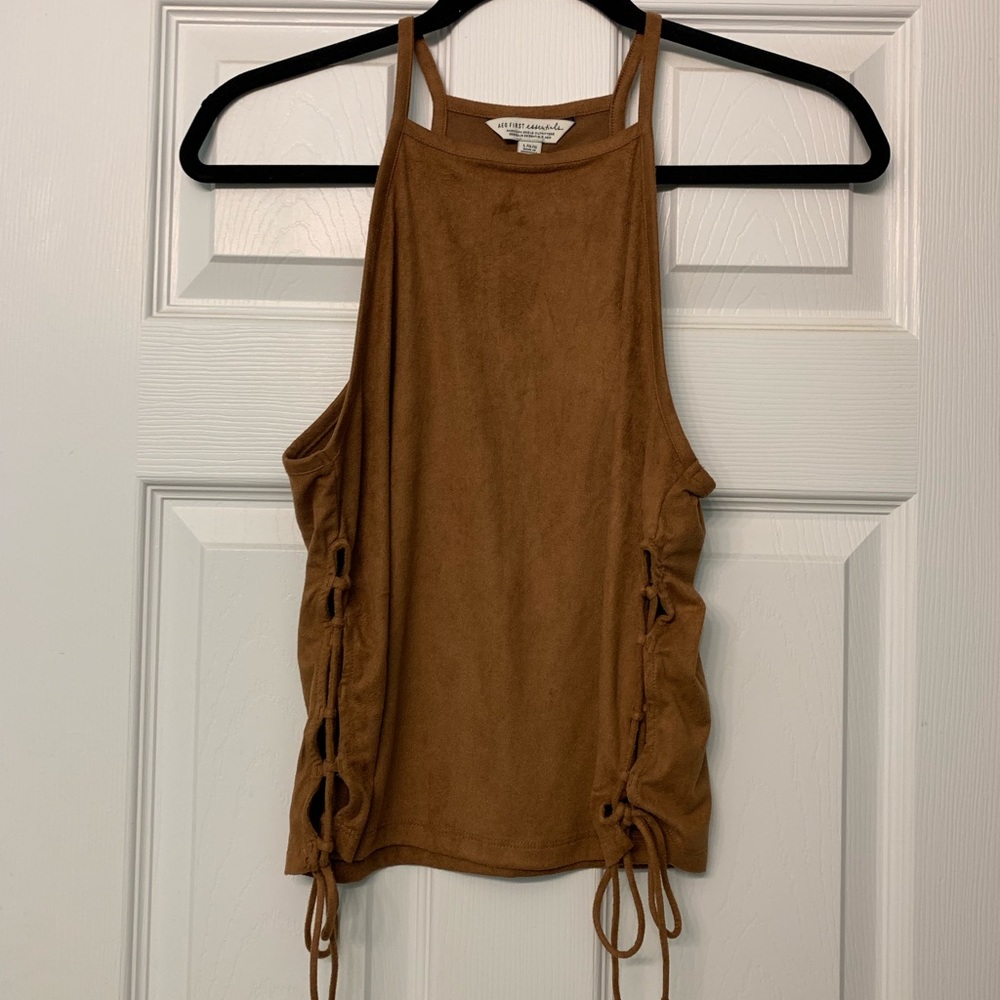 Velvet tank crop top